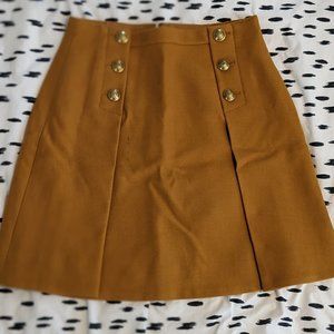 J. Crew Mustard Sailor Button Wool Skirt